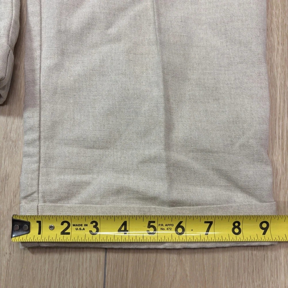 Dockers Khakis Mens 38x32 No Wrinkle Linen Pleated Pants Classic Fit Beige Cuff